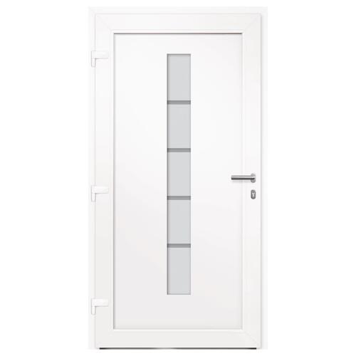 Hoveddør 100x200 cm aluminium og PVC hvid