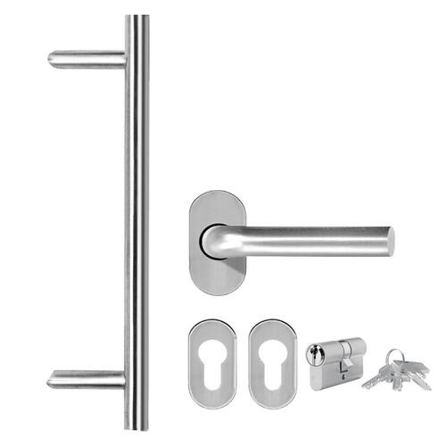 Hoveddør 100x200 cm aluminium og PVC hvid
