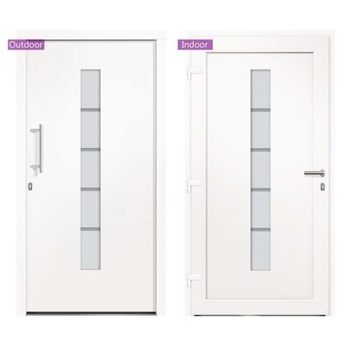 Hoveddør 100x200 cm aluminium og PVC hvid
