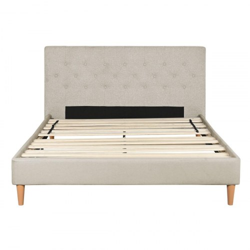 Seng med sengegavl - beige, 170 × 219 × 104 cm