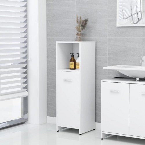 Badeværelsesmøbelsæt 3 dele konstrueret træ hvid