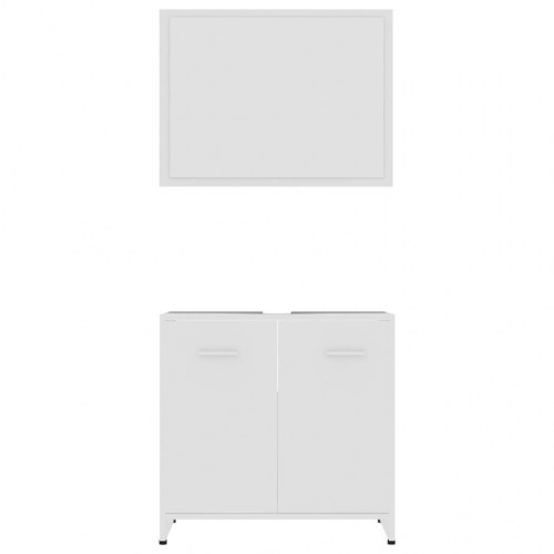 Badeværelsesmøbelsæt 3 dele konstrueret træ hvid