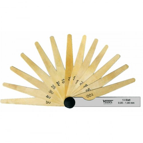 Tykkelsesmåler VOGEL i stål - 32 blade, 0,03-1,00 mm