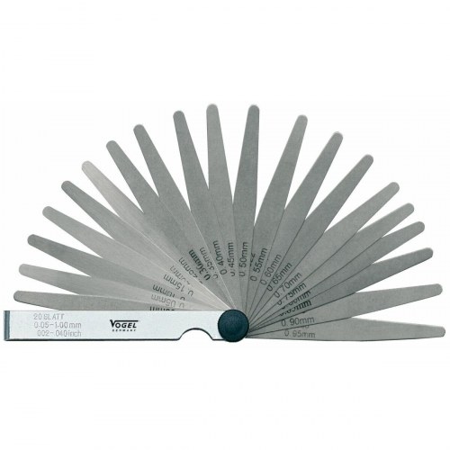 Tykkelsesmåler VOGEL i stål - 32 blade, 0,03-1,00 mm
