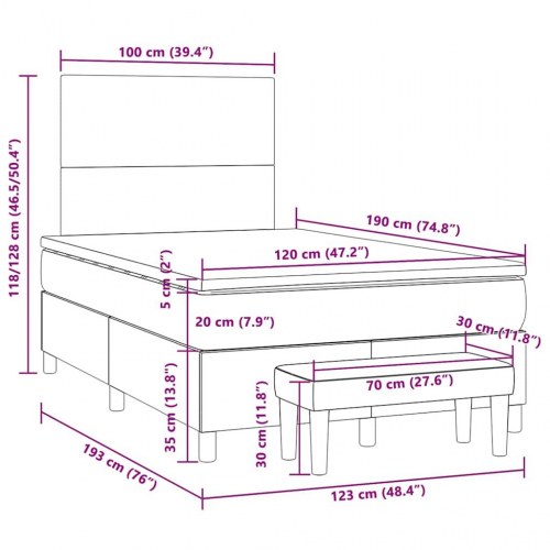 Kontinentalseng med madras 120×190 cm - stof, blå