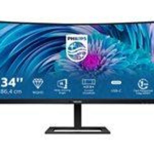 Skærm Philips E-line 34" kurvet UWQHD VA, 100 Hz, USB-C