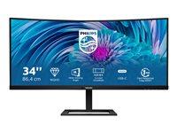 Skærm Philips E-line 34" kurvet UWQHD VA, 100 Hz, USB-C