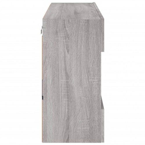 Væghængt tv-bord m. LED-lys 98,5x30x60,5 cm grå sonoma-eg