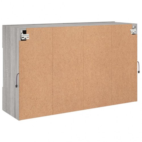 Væghængt tv-bord m. LED-lys 98,5x30x60,5 cm grå sonoma-eg