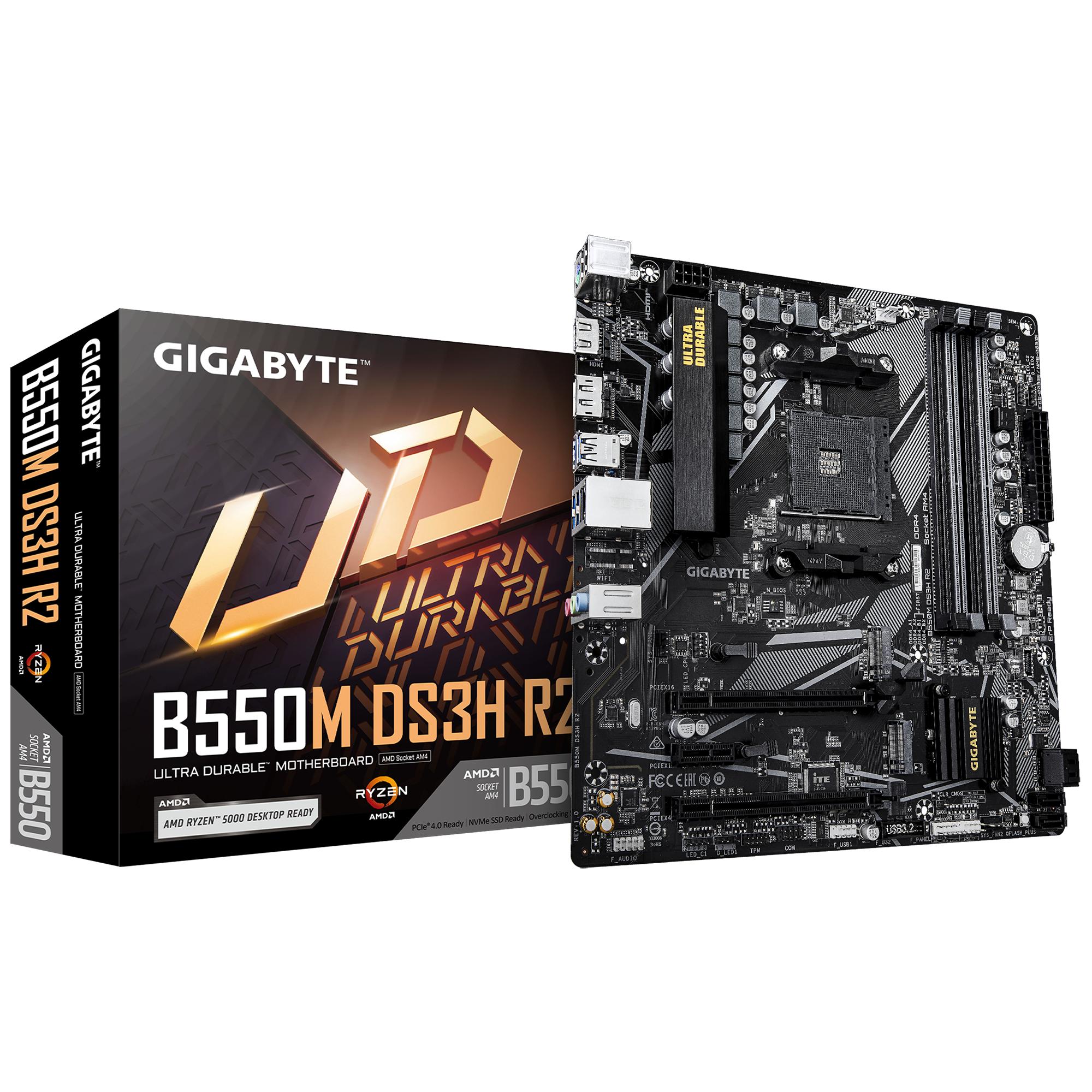 Bundkort micro ATX – Gigabyte B550M DS3H R2, AM4, AMD B550