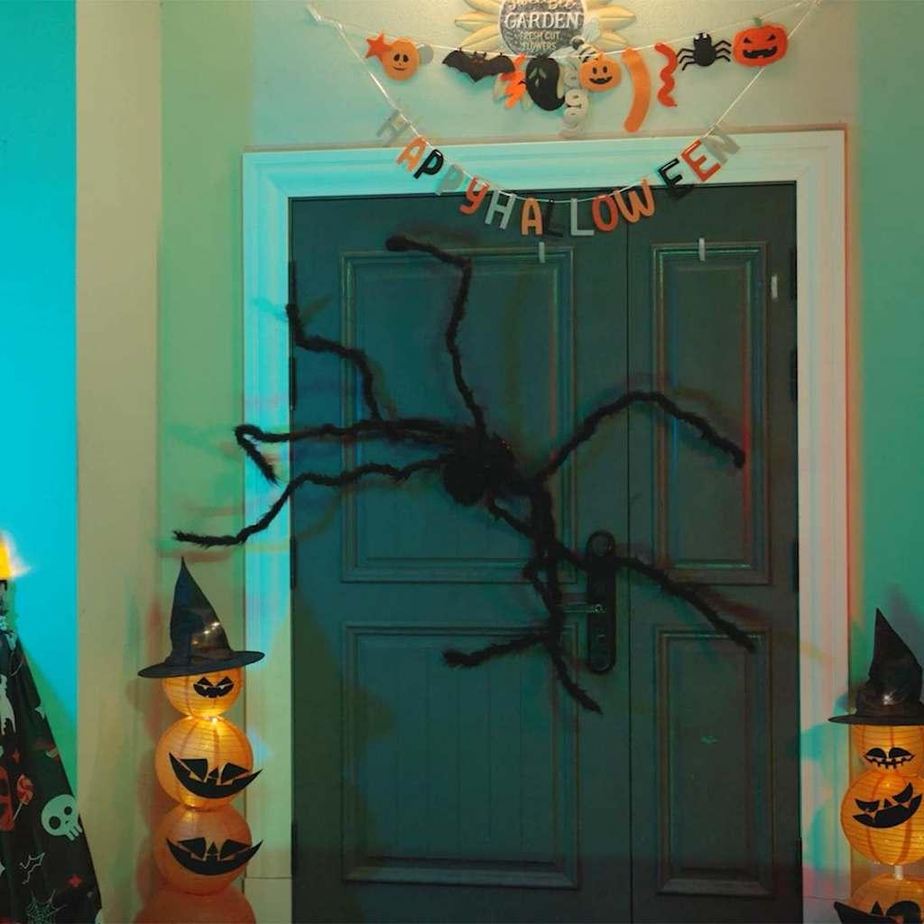 Halloween Edderkop Dekoration 3 stk Sort 200 cm
