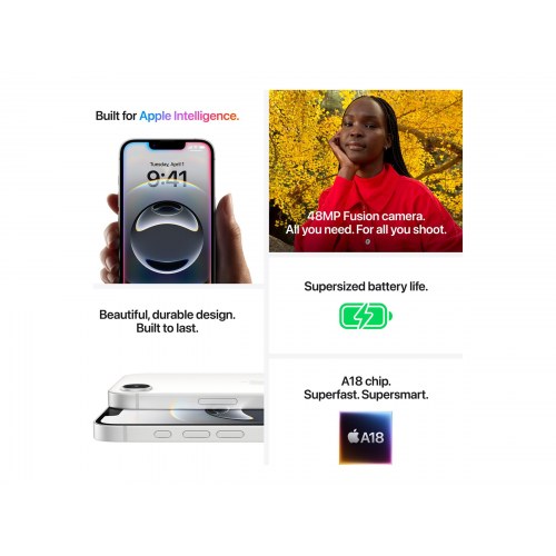 Apple iPhone 16e 6,1" 128 GB – hvid