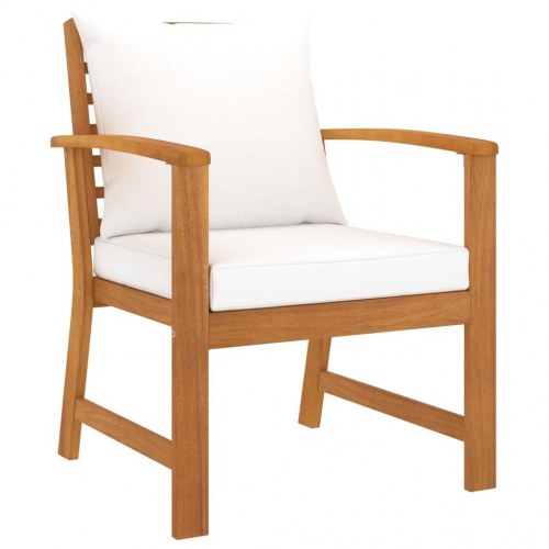 Loungesæt til haven 5 dele med hynde massivt akacietræ