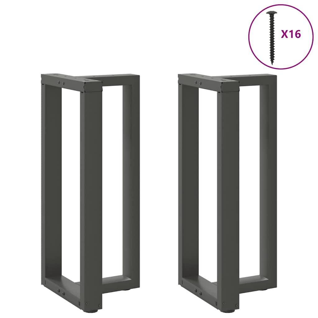 barbordsben T-formet 2 stk. antracit 40x35x(90-91) cm stål