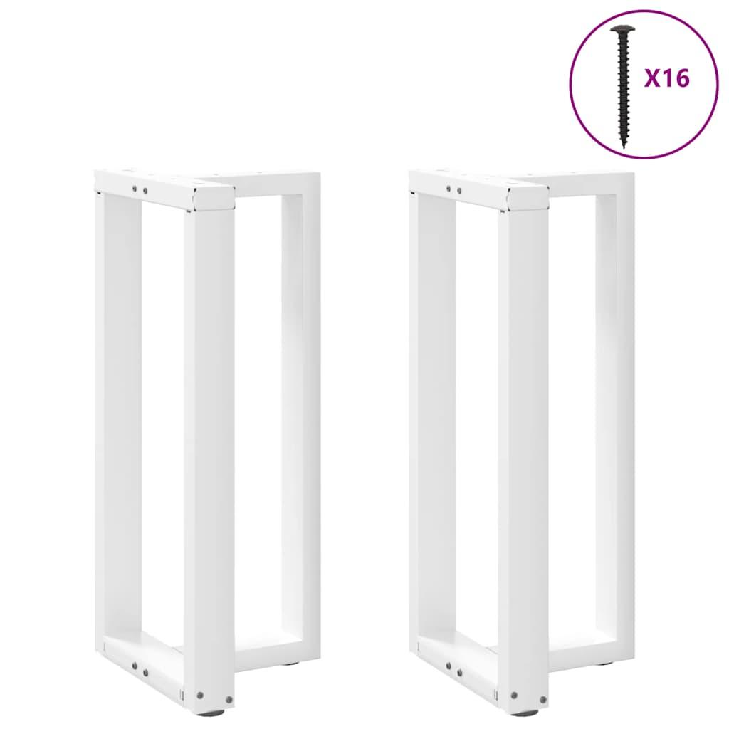 barbordsben T-formet 2 stk. hvid 40x35x(90-91) cm stål