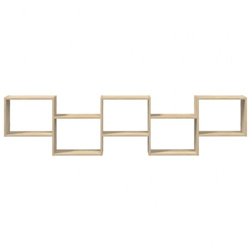 Vægreol med 5 rum konstrueret træ sonoma-eg