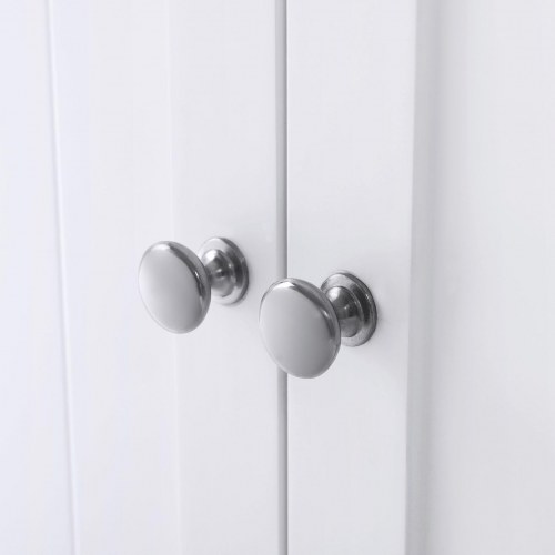 Opbevaringsskab til badeværelse fritstående med 2 døre og 2 justerbare hylder, hvid BCB60W