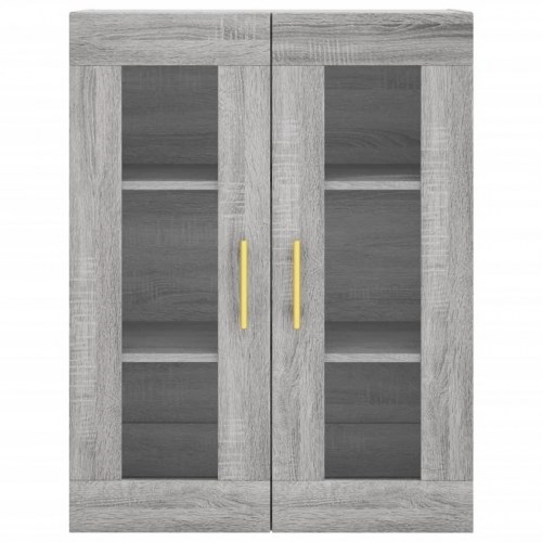 Højskab/skænk 69,5×34×180 cm i grå sonoma-eg - konstrueret træ og glas