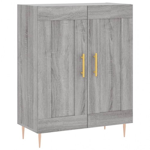Højskab/skænk 69,5×34×180 cm i grå sonoma-eg - konstrueret træ og glas