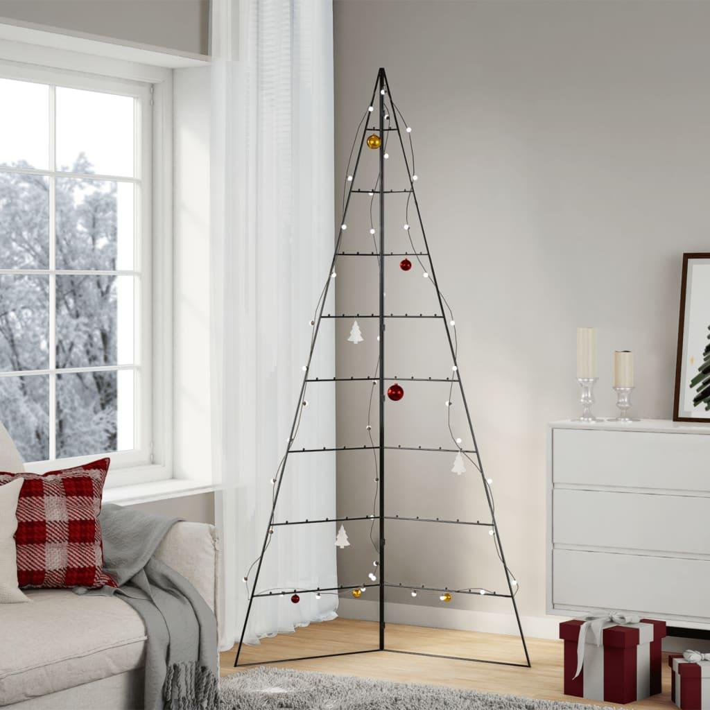 Dekorationstræ 210 cm metal sort