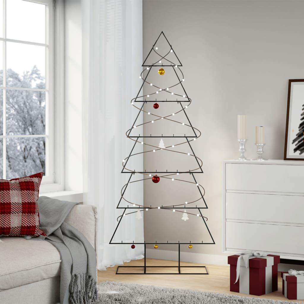 Dekorativt juletræ 180 cm metal sort