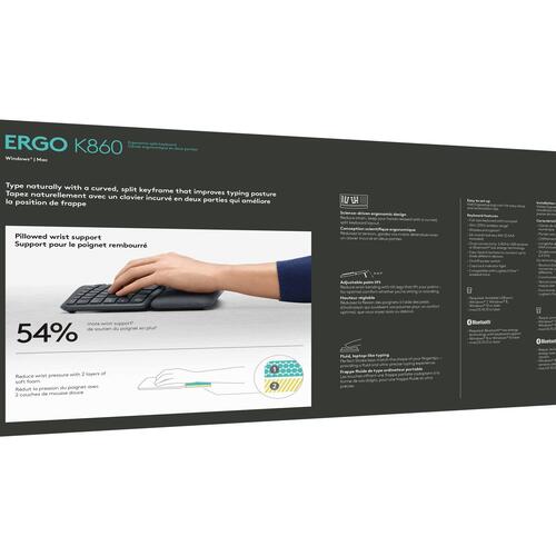 Tastatur ergonomisk – Logitech ERGO K860 trådløs Pan Nordic