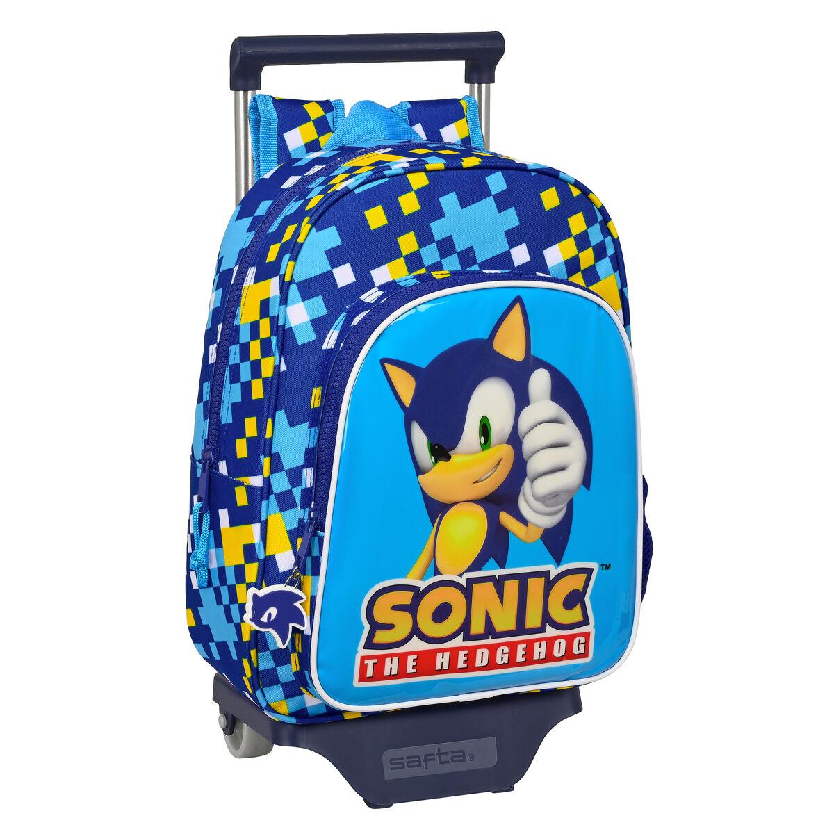 Rygsæk med hjul Sonic - blå 26 × 34 × 11 cm