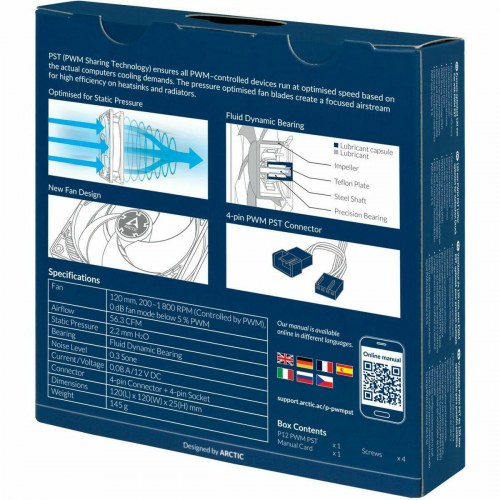 CPU blæser 120 mm Arctic ACFAN00120A - sort