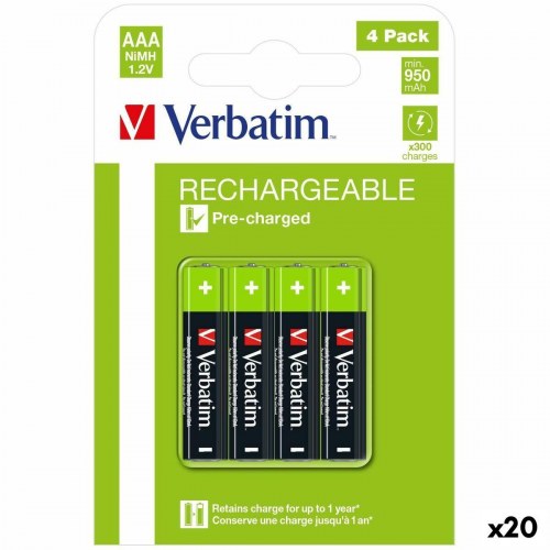 Genopladelige batterier AAA Verbatim 1,2 V NiMH - 4 stk (20 pakker)