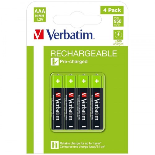 Genopladelige batterier AAA Verbatim 1,2 V NiMH - 4 stk (20 pakker)