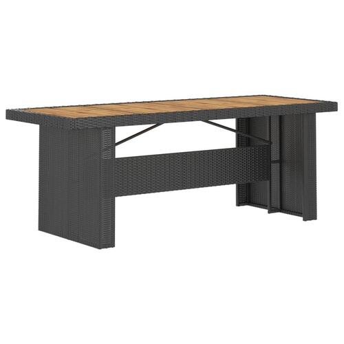 Udendørs spisebordssæt 7 dele med hynder polyrattan sort
