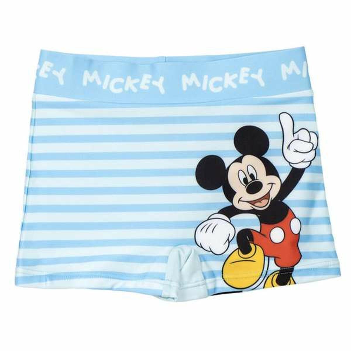 Badebukser til drenge Mickey Mouse - lyseblå striber