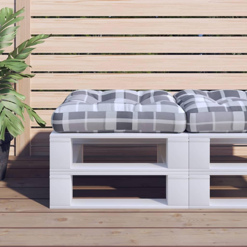 Pallehynde 60x60x12 cm stof gråternet