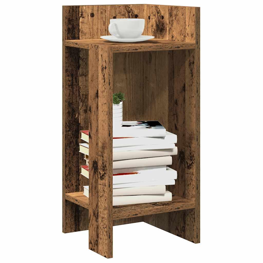 Sidebord med hylde gammelt træ 25,5x27x60 cm
