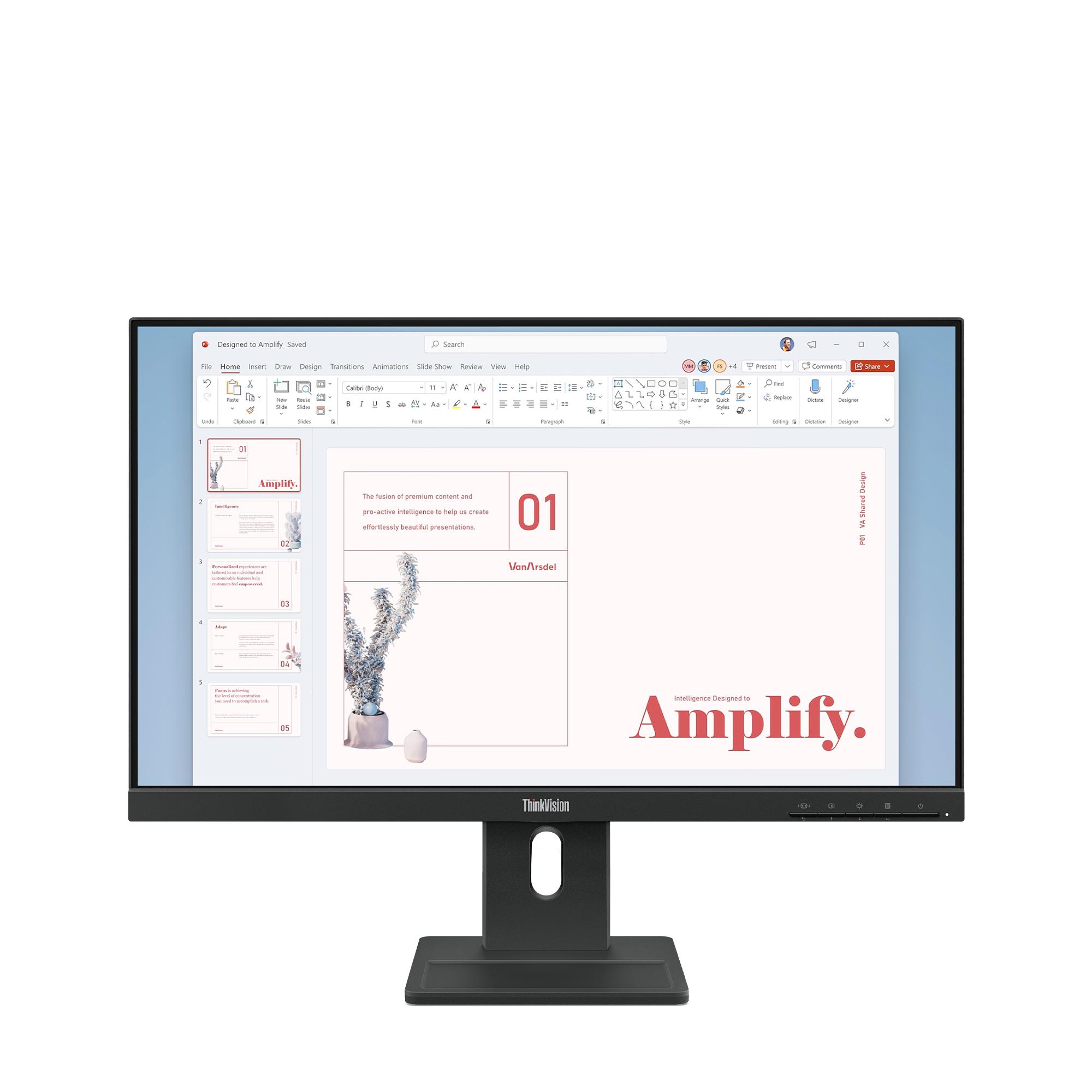 Skærm 24" Lenovo ThinkVision E24-40 Fuld HD IPS, 100 Hz, sort billede