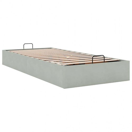 Osmannisk sengeramme uden madras 90x190 cm - fløjl lysegrå