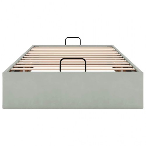 Osmannisk sengeramme uden madras 90x190 cm - fløjl lysegrå