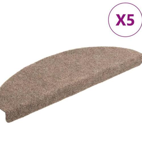 Trappemåtter selvklæbende 5 stk. 65x21x4 cm beige halvrund store