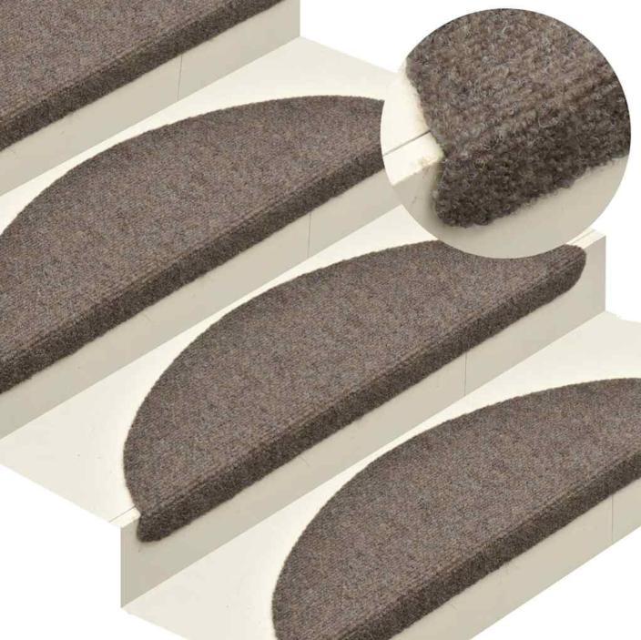 Trappemåtter selvklæbende 5 stk. 65x21x4 cm beige halvrund store