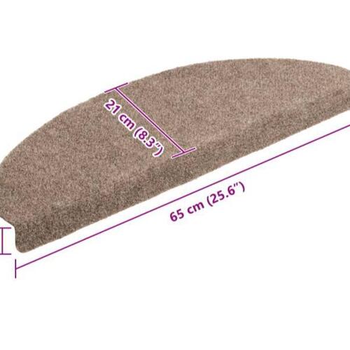 Trappemåtter selvklæbende 5 stk. 65x21x4 cm beige halvrund store