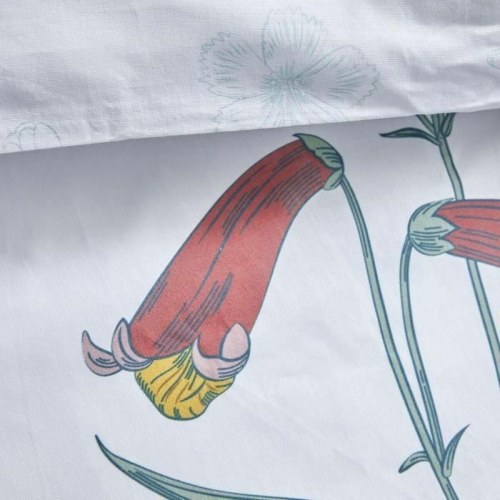 TODAY dynebetræk sæt 220 × 240 cm - 100% bomuld, hvid med blomster