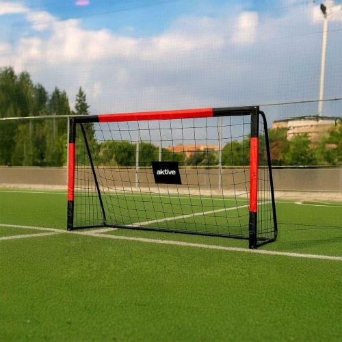 Fodboldmål - Aktive 180 × 12 × 60 cm, sort/rød