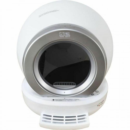 Kattebakke med automatisk rengøring - Hvid/Grå, 65 l