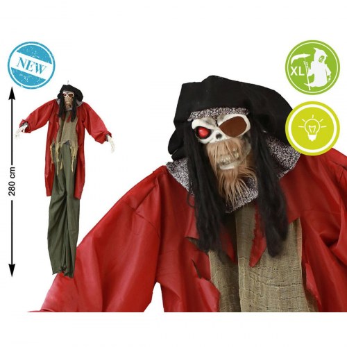 Halloween dekoration - Pirat figur 280 cm med lys