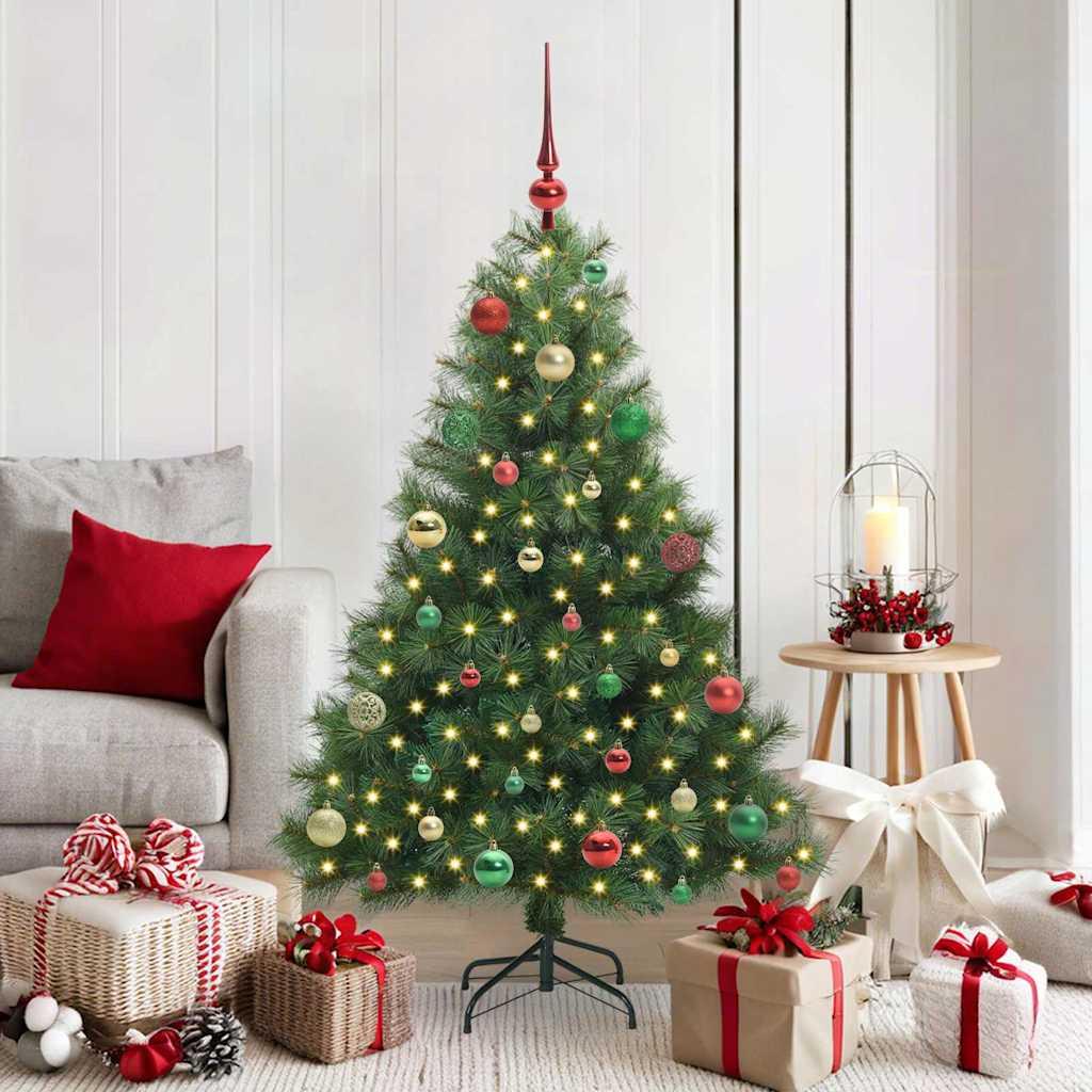 Kunstigt juletræ 150 cm med 150 LED - grøn, PE/PVC