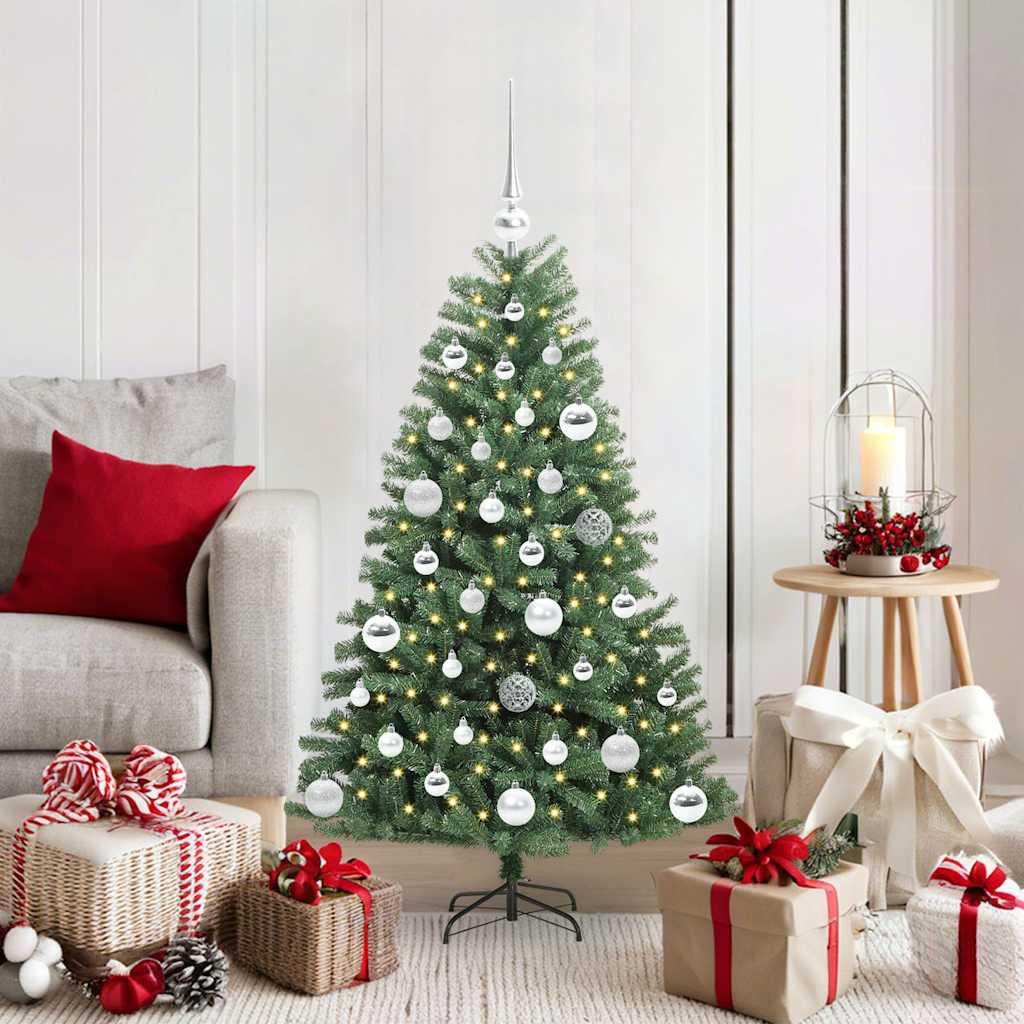 Kunstigt Hinged Juletræ Grøn 120 cm PVC og metal