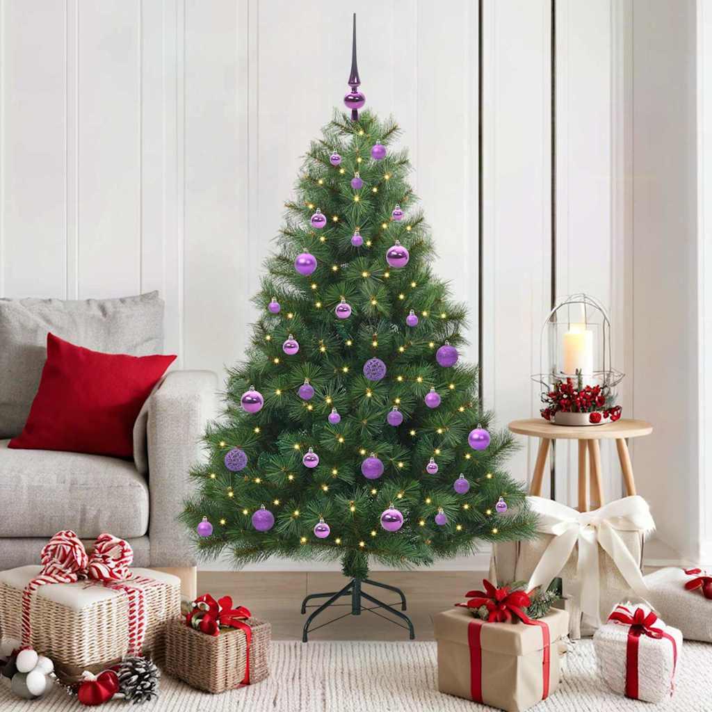 Kunstigt juletræ 150 cm med 150 LED - grøn, PE/PVC