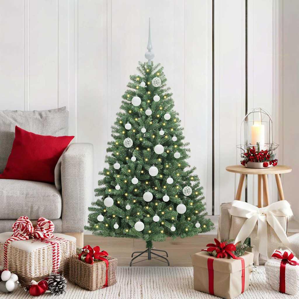 Kunstigt Hinged Juletræ Grøn 120 cm PVC og metal