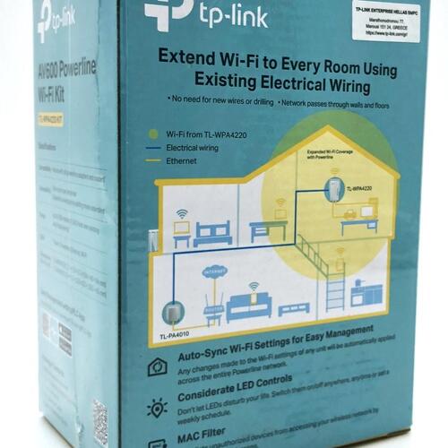 Wi-Fi powerline adapter sæt TP-Link TL-WPA4220KIT AV600, 2 porte