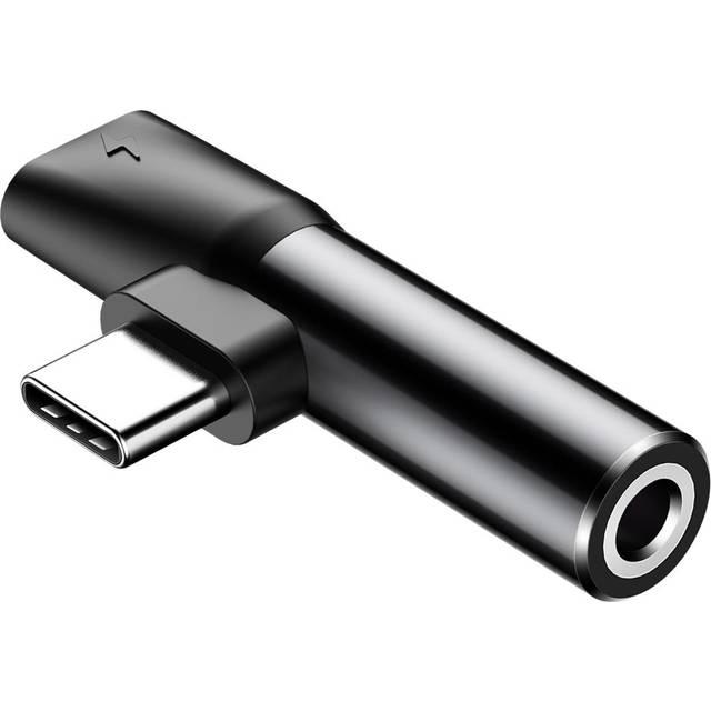 USB-C adapter Baseus - USB-C til USB-C/3,5 mm, sort billede